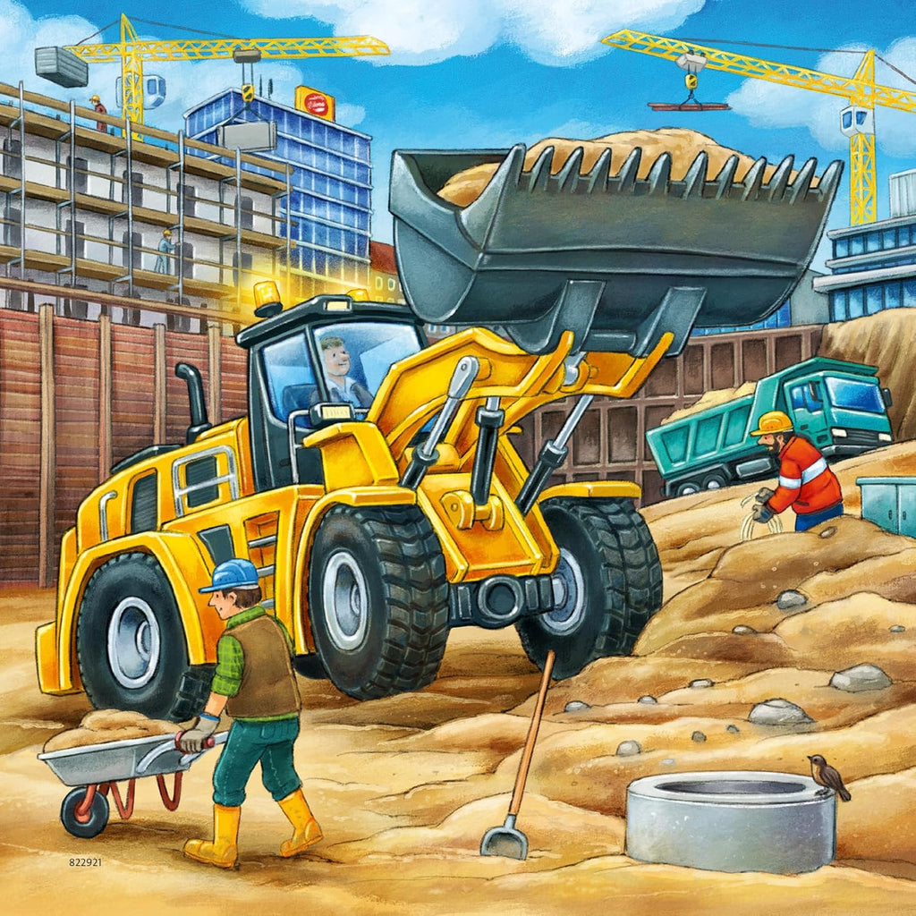 Ravensburger Large Construction Vehicle Kids Puzzle 3 x 49 Pieces Age- 4 Years & Above