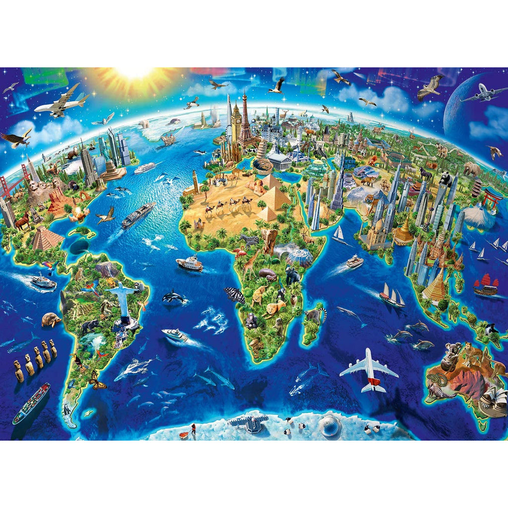 Ravensburger World Landmarks Map XXL Jigsaw Puzzle 200 Pieces Age- 8 Years & Above
