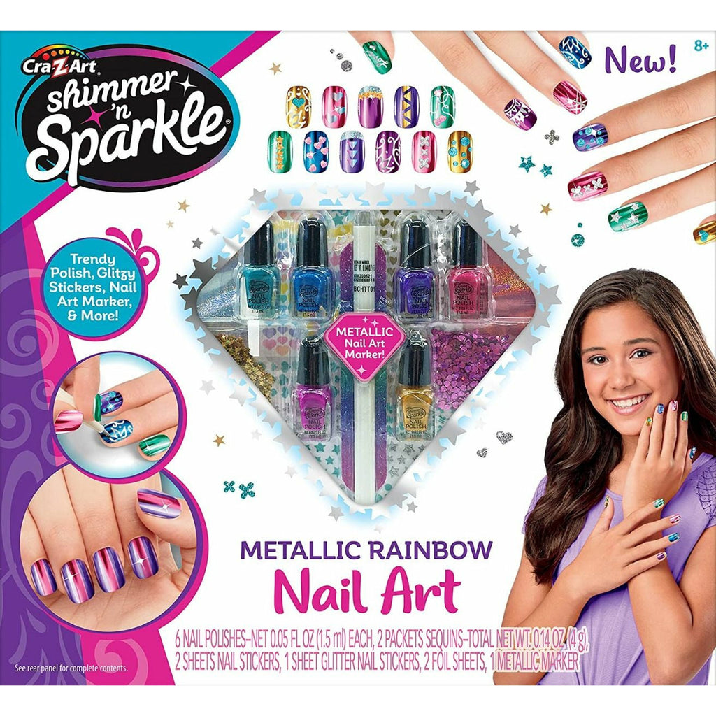 Shimmer N Sparkle Ultimate Glitter Metallic Nail Art Playset Multicolor Age-6 Years & Above