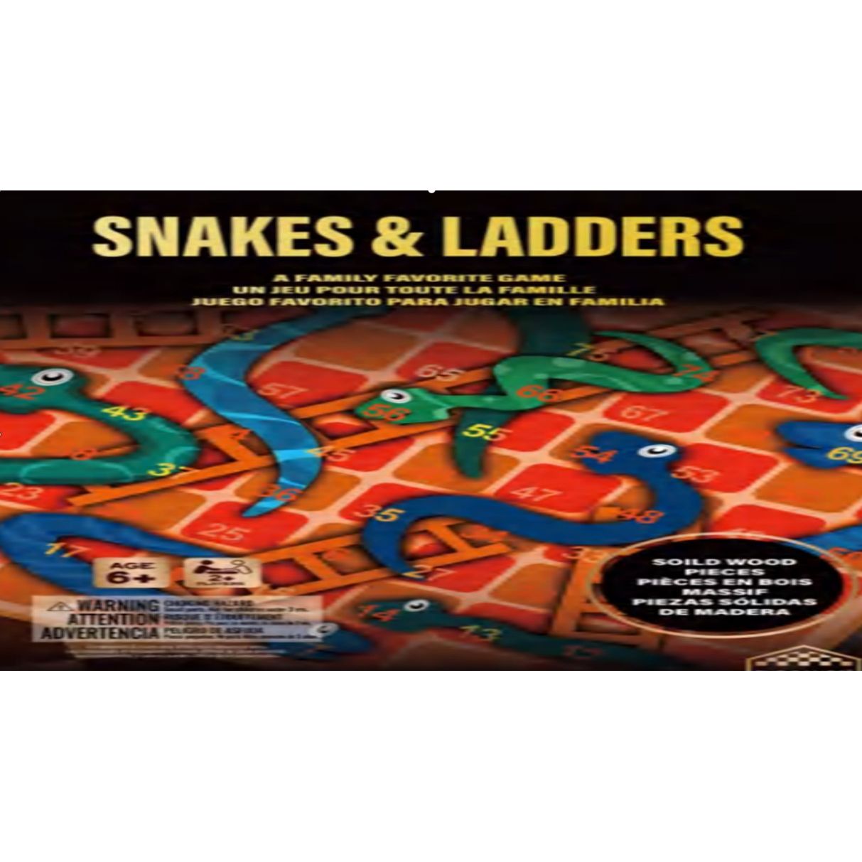 Snakes and Ladders Game Wooden Version Classic Wooden Board Game for Kids & Family, Strategy Indoor Game,  Age- 5 Years & Above