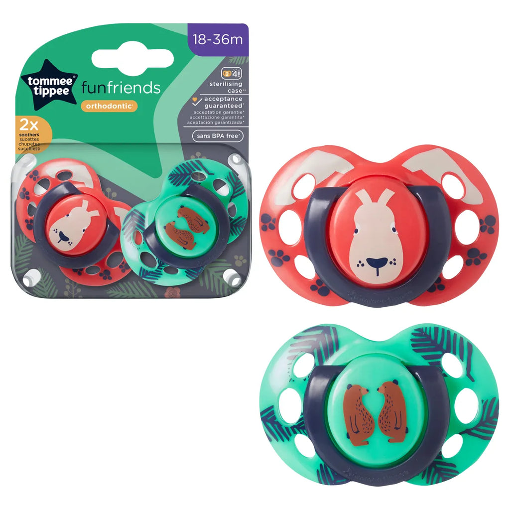 Tommee Tippee  Fun Soothers Assorted Pack of 2 Age- 18 Months to 36 Months