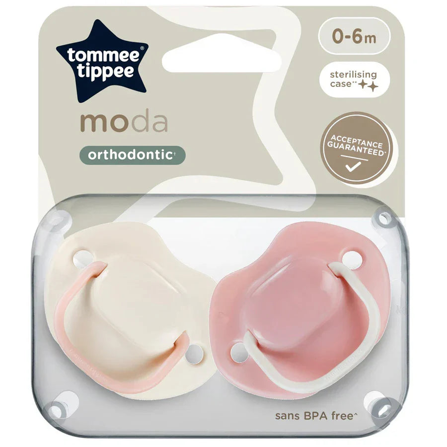 Tommee Tippee  Moda Soothers  Assorted Pack of 2 Age- Newborn to 6 Months