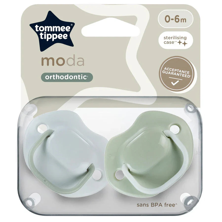 Tommee Tippee  Moda Soothers  Assorted Pack of 2 Age- Newborn to 6 Months