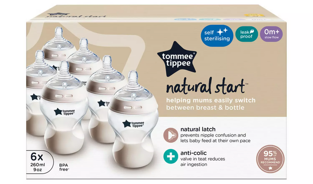Tommee Tippee Natural Start Anti-Colic Baby Bottle Pack of 6 - 260Ml Age- Newborn & Above