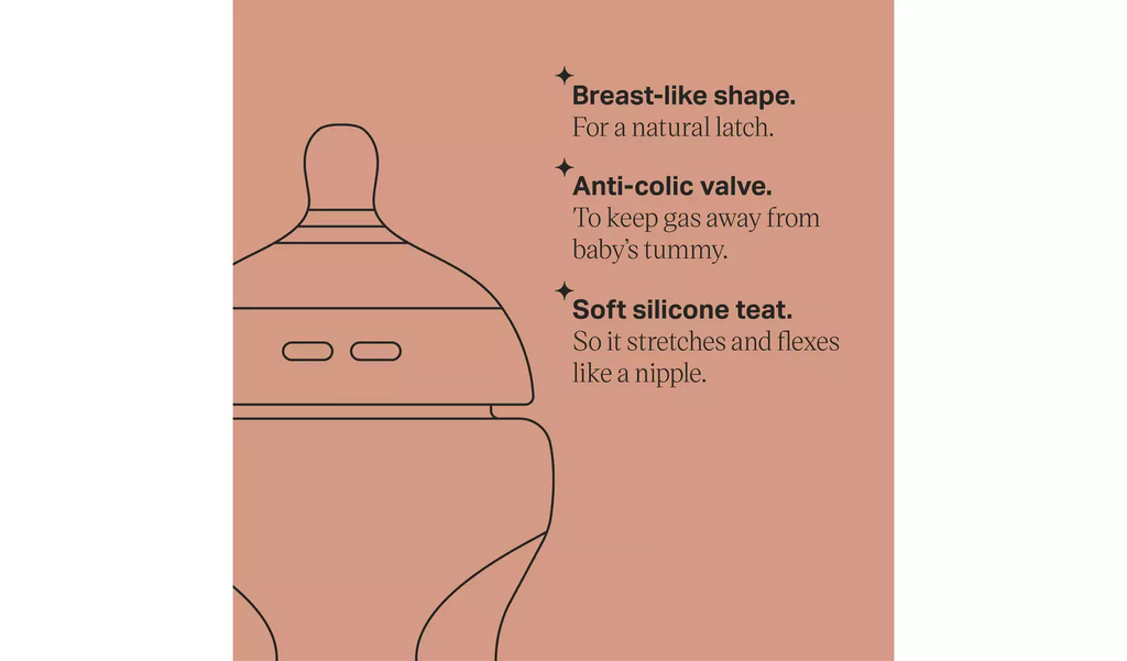 Tommee Tippee Closer To Nature Easi Vent Decorative Milk Feeding Bottle 340 ml, Moon White/Pink Pack Of 2 Age- Newborn & Above