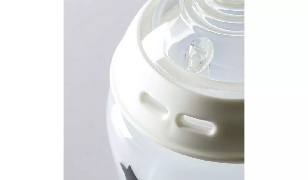 Tommee Tippee Closer To Nature Easi Vent Decorative Milk Feeding Bottle 340 ml, Moon White/Pink Pack Of 2 Age- Newborn & Above