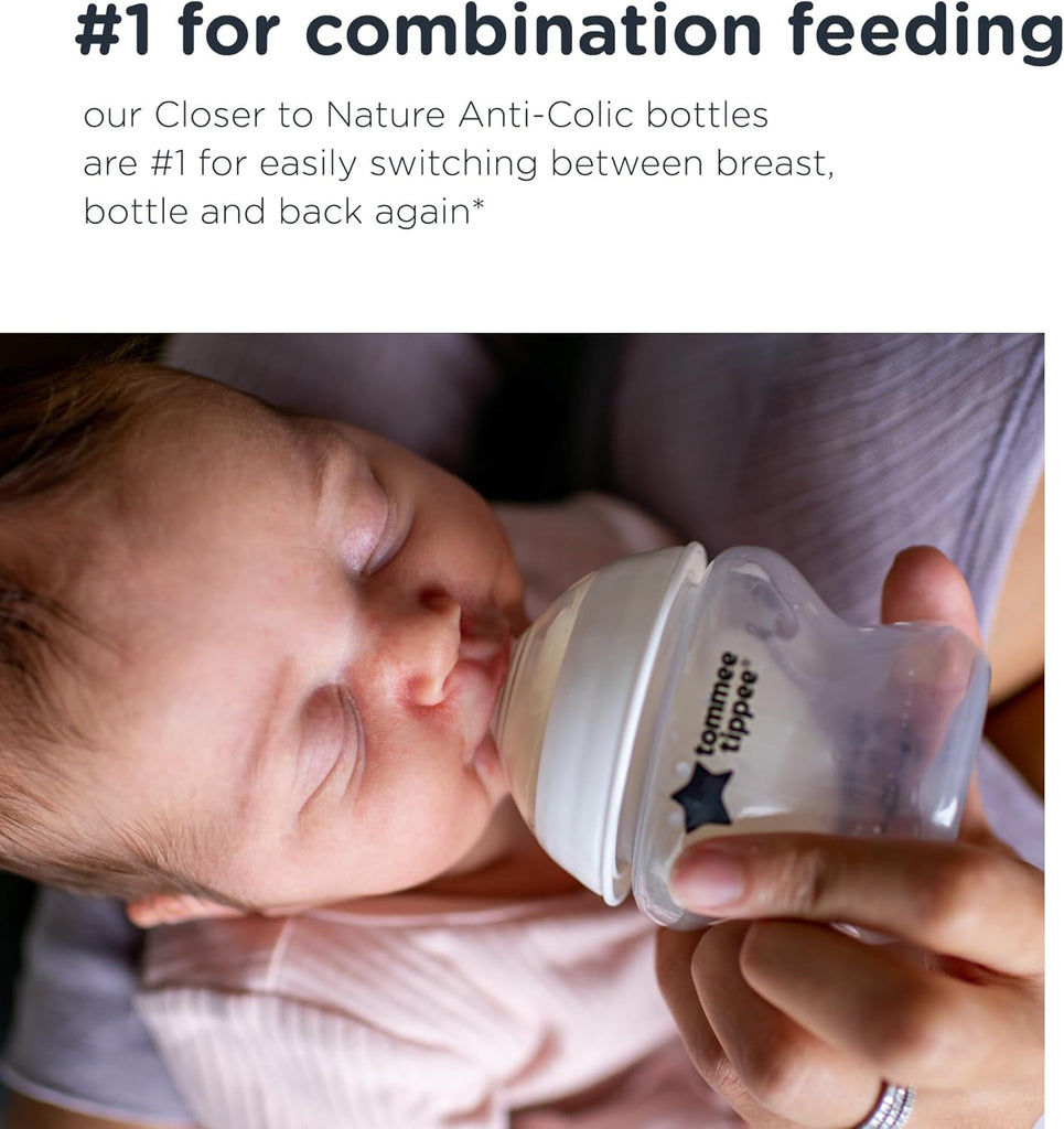 Tommee Tippee Natural Start Anti-Colic Baby Feeding Bottle with Slow Flow Breast-Like Teat &  Pond Design Pack of 2 Grey Age- Newborn & Above
