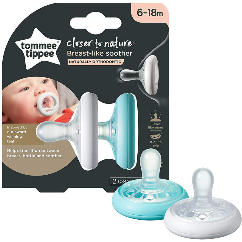 Tommee Tippee Soother Pack of 2 Teal/White Age-6 Months to 18 Months