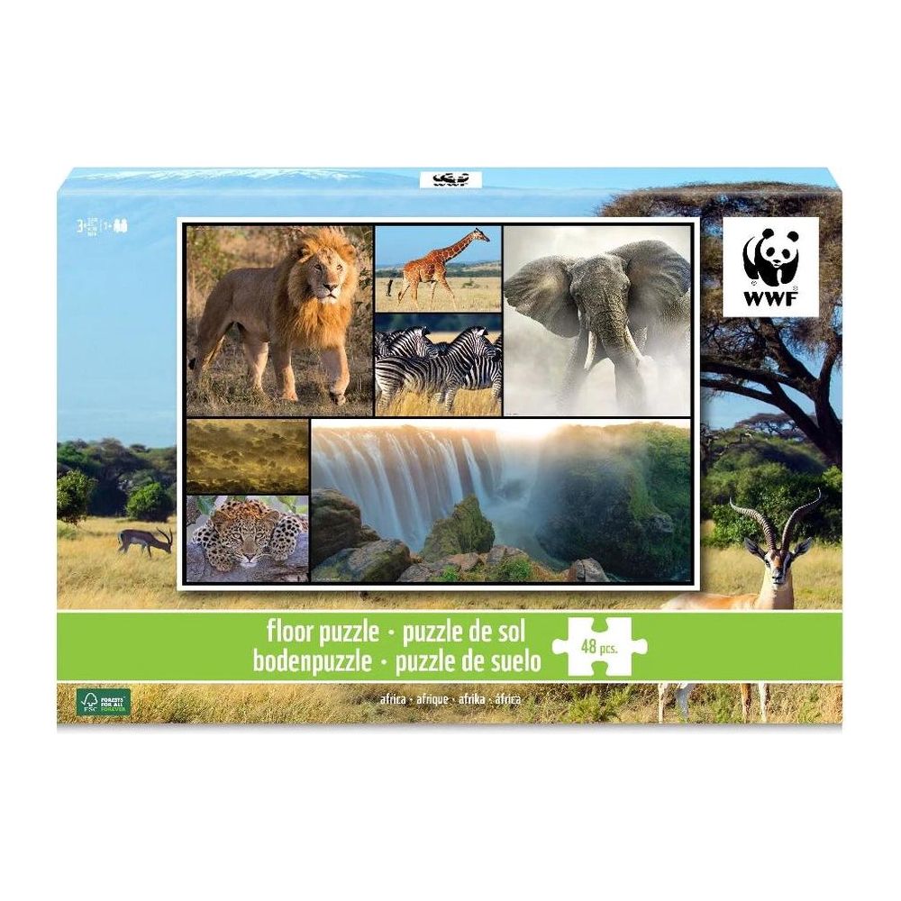 WWF African Animals Kids Floor Puzzles 48 Pieces Age- 3 Years & Above