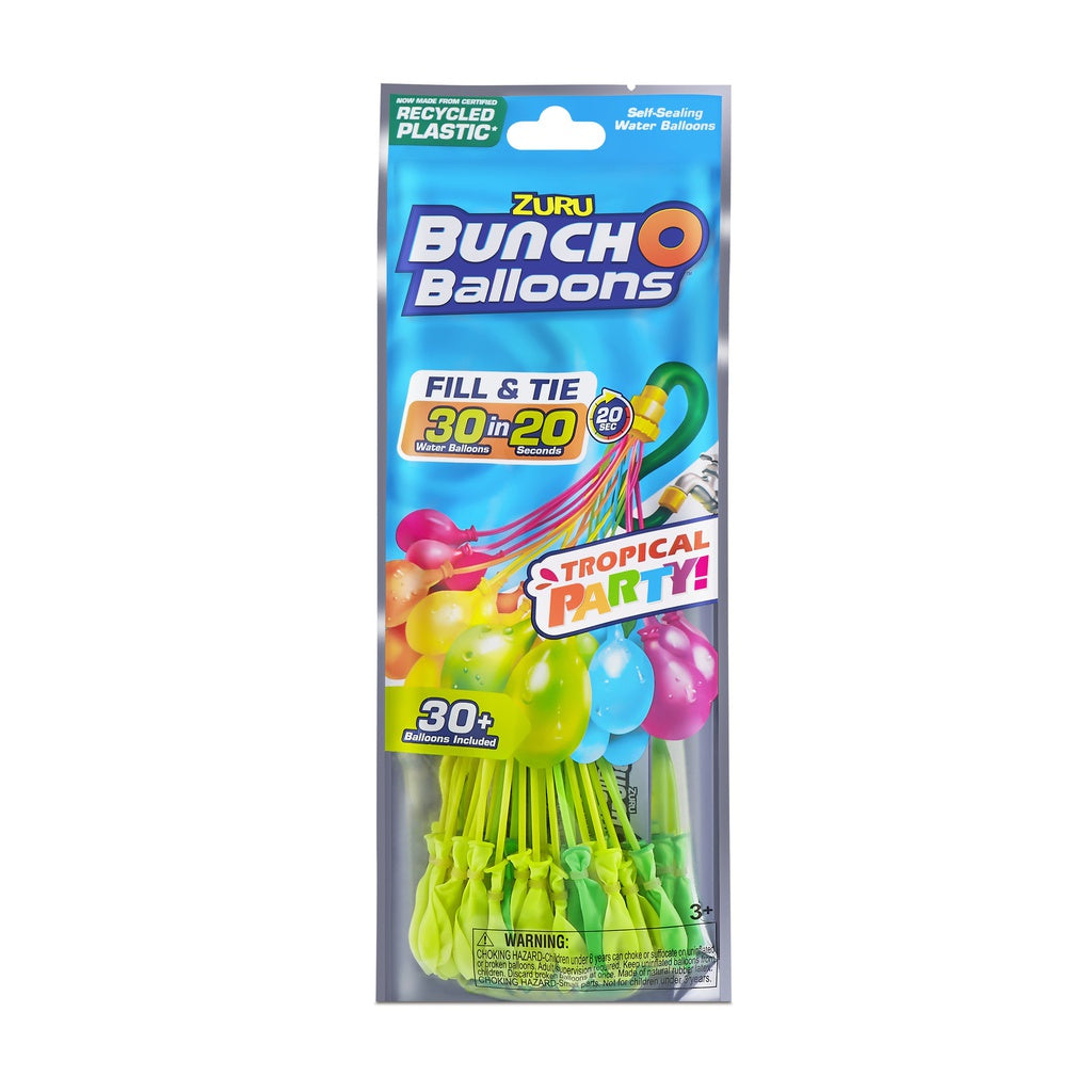 Zuru Bunch O Balloons Tropical Party 30+ Rapid-Filling Self-Sealing Water Balloons (1 Pack) 56479UQ1 Age- 6 Years & Above