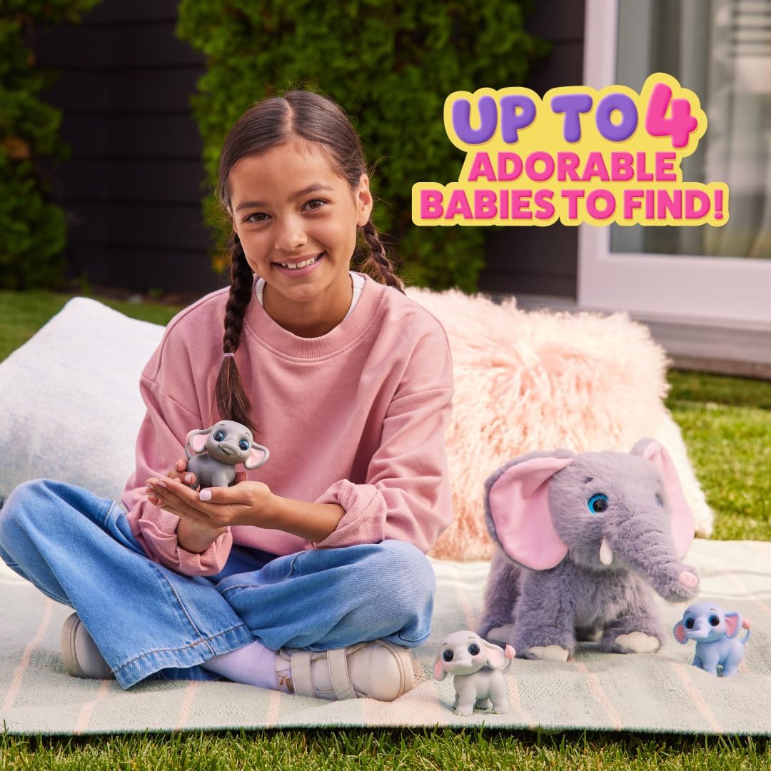 Zuru Pets Alive Elephant and Baby Interactive Animal Toy for Kids, Pretend Pet Play with Fun Movement & Sounds Age- 3 Years & Above