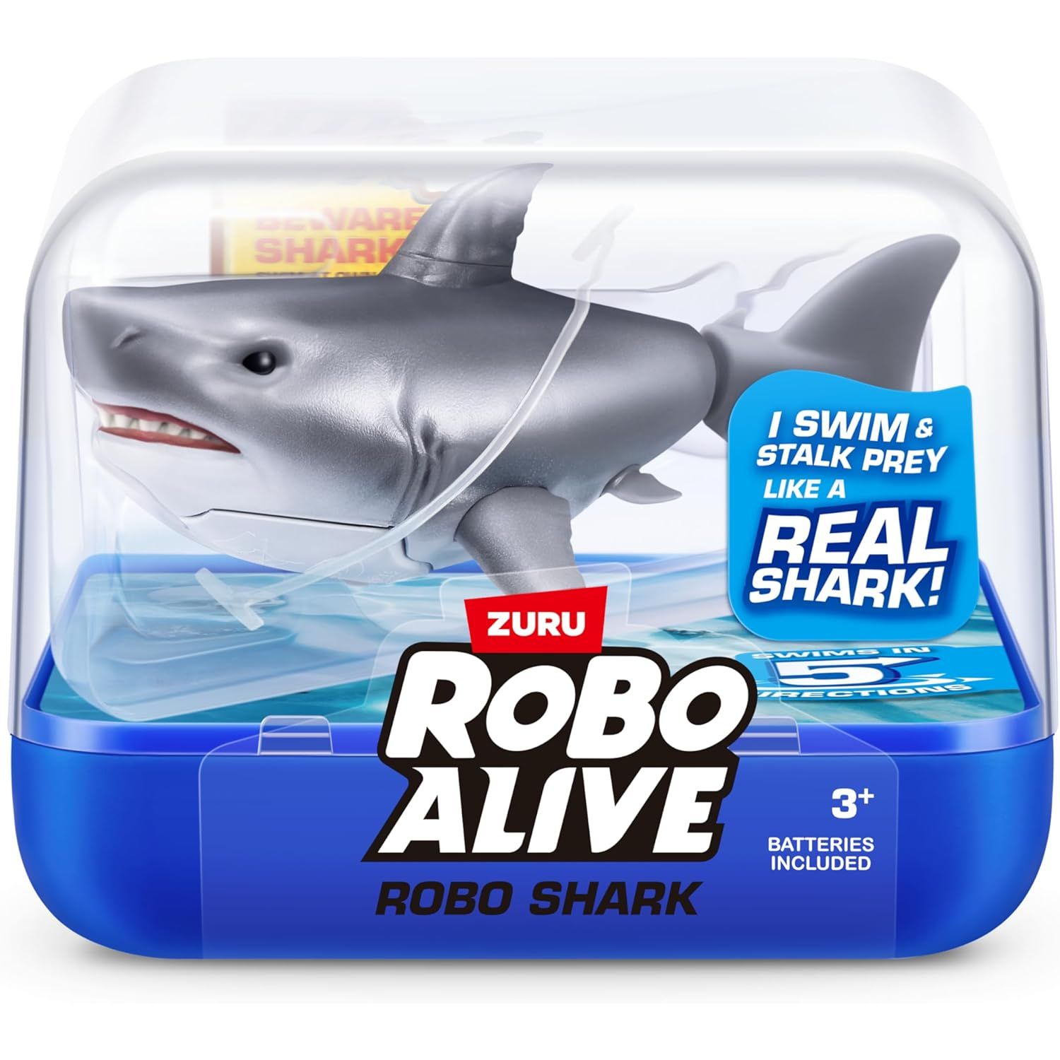Zuru Robo Alive Shark Robotic Shark Toy, Water Activated Swimming Pet, Interactive Bath/Pool Play Age- 3 Years & Above