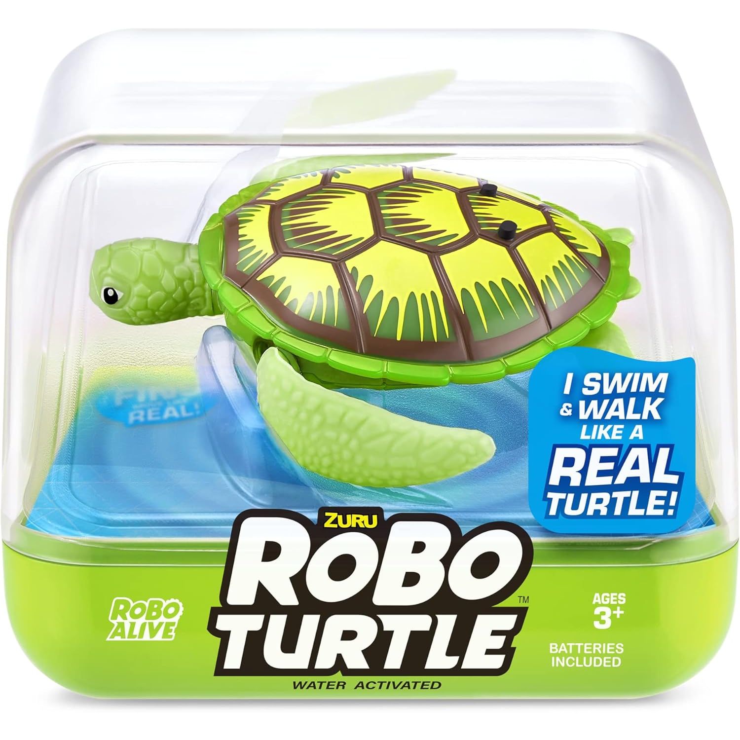 Zuru Robo Alive Turtle Robotic Turtle Toy, Water Activated Swimming Pet, Interactive Bath/Pool Play Age- 3 Years & Above