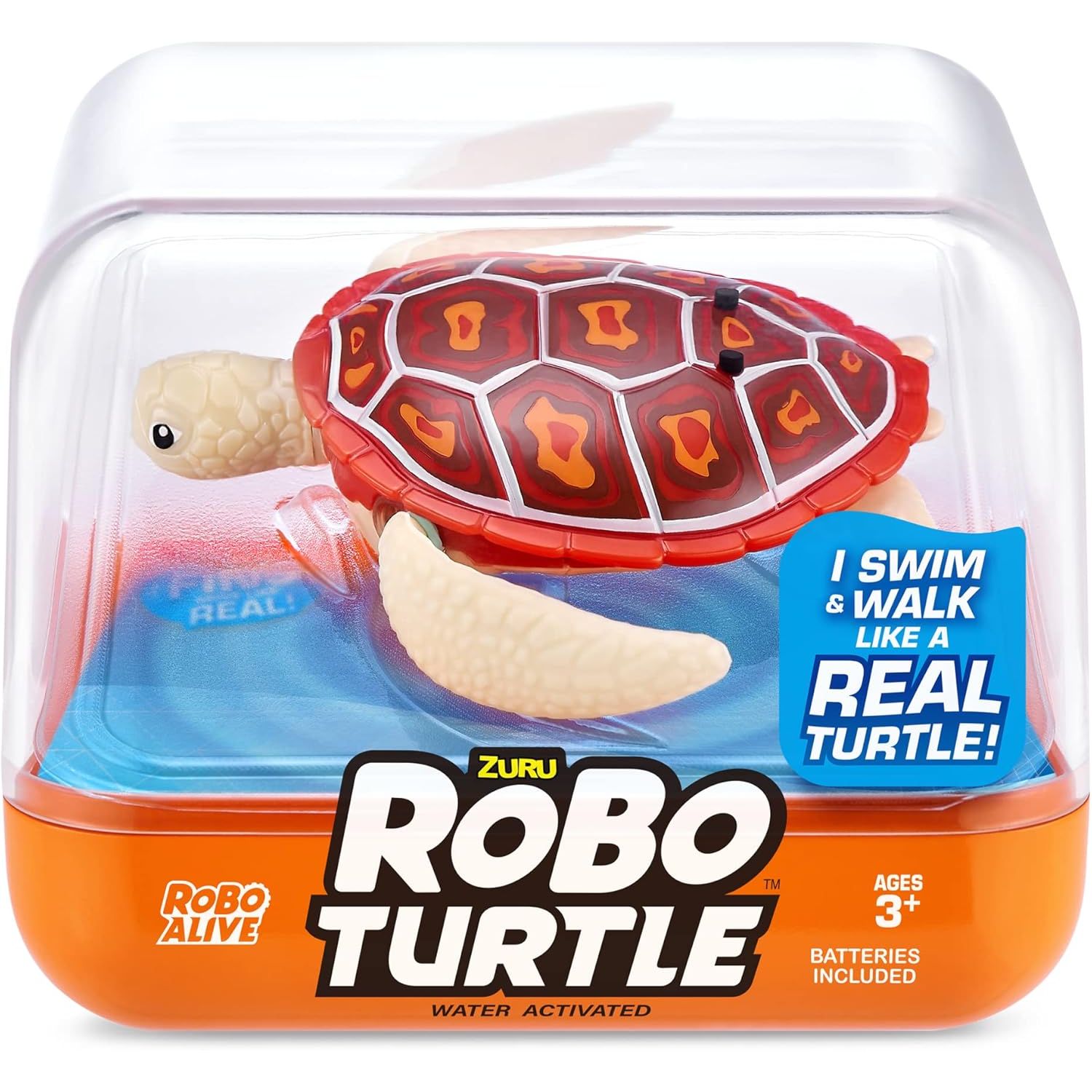 Zuru Robo Alive Turtle Robotic Turtle Toy, Water Activated Swimming Pet, Interactive Bath/Pool Play Age- 3 Years & Above