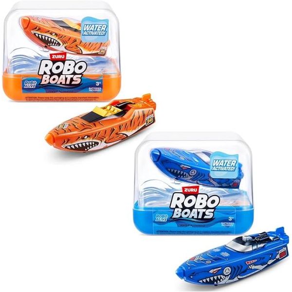 Zuru Robo Boats 2 Pack (Tiger Shark+Robo Shark) Assorted 71117UQ3 Age- 3 Years & Above