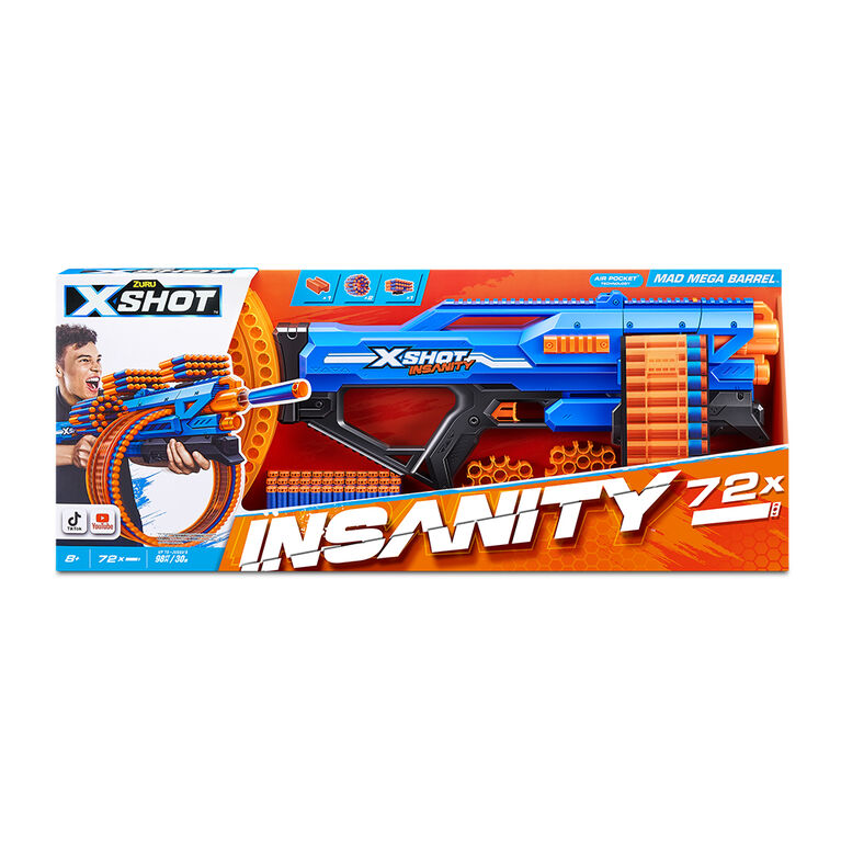 Zuru X-Shot Insanity Mad Mega Barrel (72 Darts) 36609 Age- 8 Years & Above