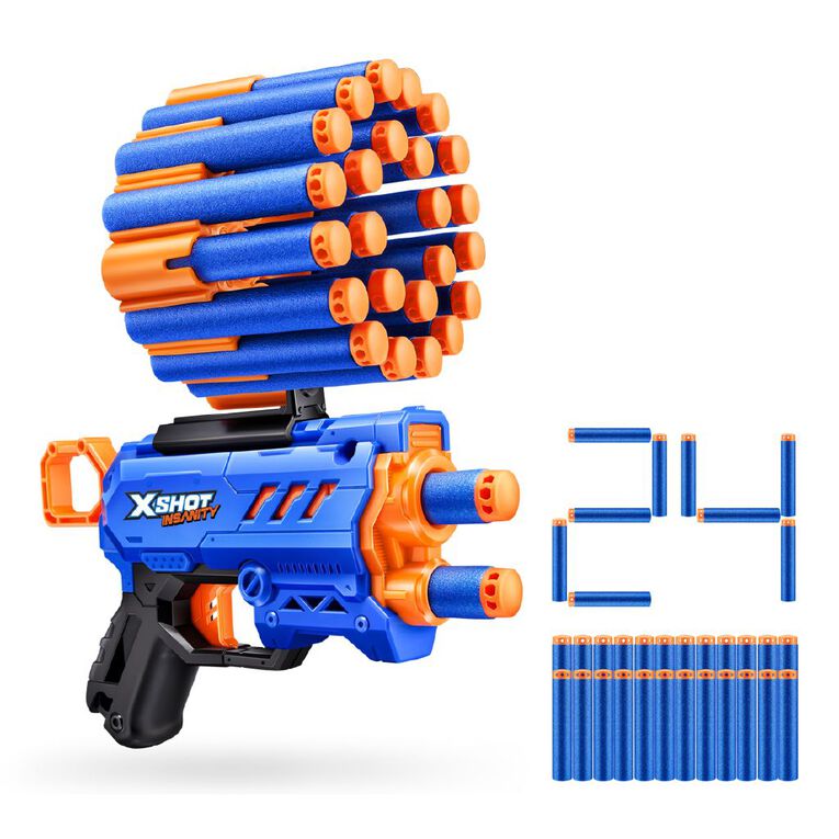 Zuru X Shot Insanity Outdoor Blaster Toy for Kids, Action Play with Darts/Refill Compatibility Age- 8 Years & Above