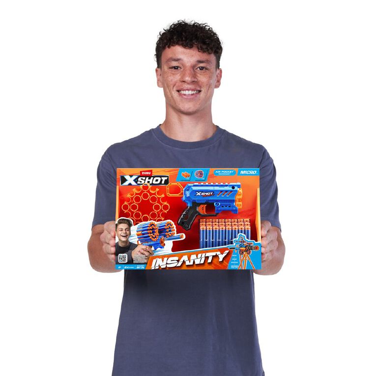 Zuru X Shot Insanity Outdoor Blaster Toy for Kids, Action Play with Darts/Refill Compatibility Age- 8 Years & Above